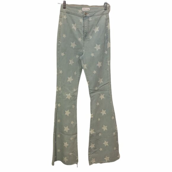 Cello Star Printed High Rise Flare new no tag - Picture 1 of 5